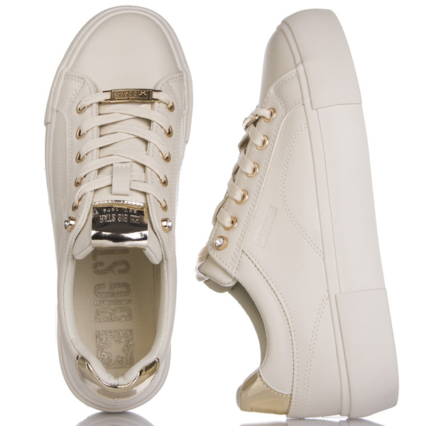 Tenisówki Big Star NN274210 beżowe sneakersy licowe sportowe