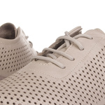 Ażurowe półbuty na koturnie T. Sokolski AMI W26-150 SGREY szare skórzane