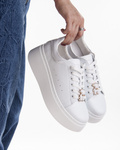Sneakersy na platformie Vinceza 66641 białe
