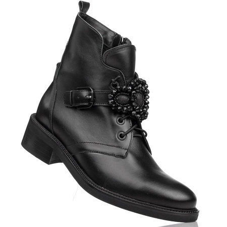 Botki damskie skórzane Kordel 2608 czarne