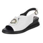 Sandały na koturnie damskie Filippo DS6873/25 WH białe skórzane