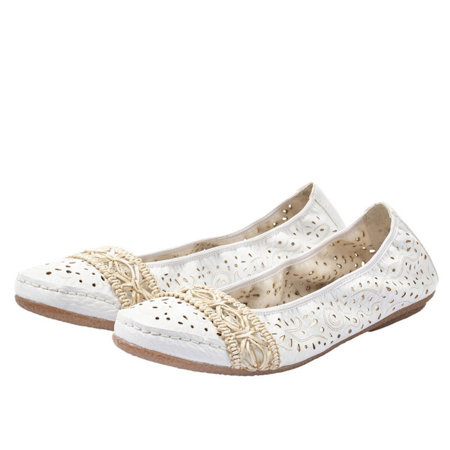 Baleriny Rieker 41466-81 white białe