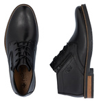 Skórzane Trzewiki męskie Rieker 14609-00 czarne przejściowe botki wiązane