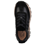 Czarne sneakersy na platformie damskie Filippo DP7408 BK skórzane