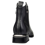 Czarne eleganckie botki damskie Filippo DBT7382/25 BK skórzane ocieplone