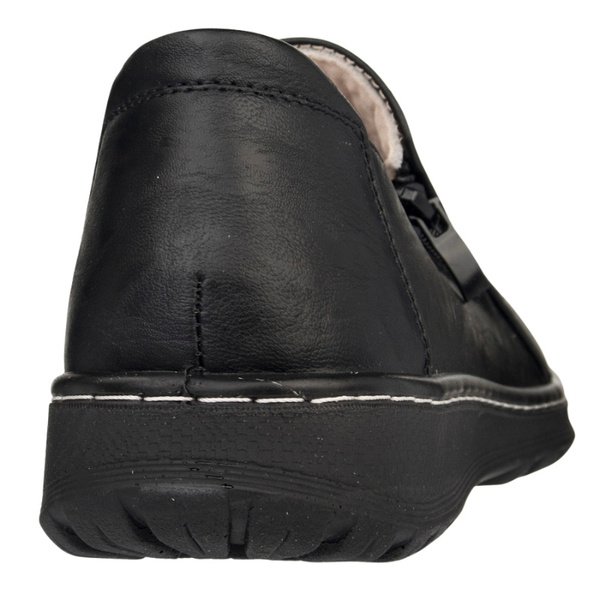 Buty na szerokie stopy damskie Potocki 90352BK czarne z zamkiem