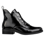 Eleganckie Botki lakierowane S.Barski HY52-527 czarne ocieplone