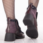 Botki damskie Maciejka 06747-23 bordo granat skórzane wygodne zimowe