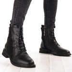 Czarne Botki damskie T.Sokolski TS Z25-309 BLK skórzane ocieplone