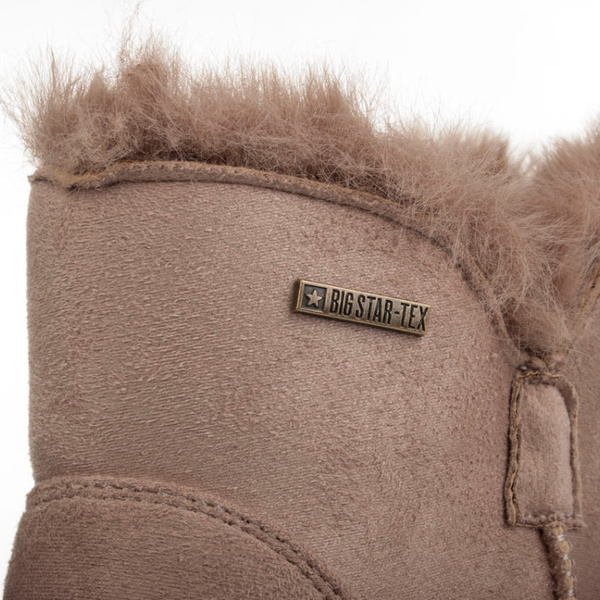 Śniegowce damskie mukluki Big Star SS274117 beżowe ciepłe z futerkiem