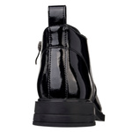 Lakierowane Botki wiązane D&A S.Barski MR52-144 czarne skórzane