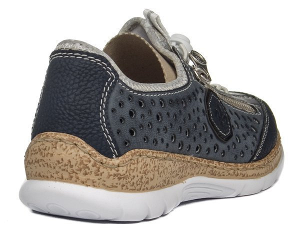 Półbuty damskie Rieker N42P6-14 blue soft