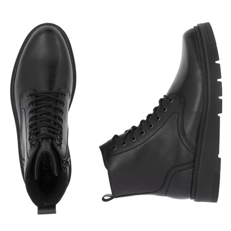 Trzewiki skórzane męskie Rieker 30101/00 H szerokie ciepłe OUTLET