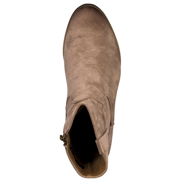 Zamszowe botki damskie Potocki 12745KH beżowe ocieplone wygodne