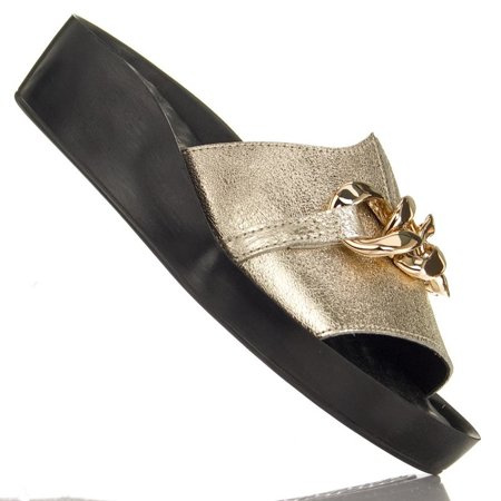 Klapki T.Sokolski BK L22-302 gold skóra