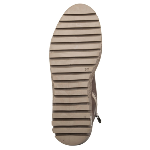 Beżowe botki damskie skórzane Artiker 55C1527 ocieplane trzewiki zimowe