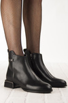 Czarne eleganckie botki damskie Filippo DBT7382/25 BK skórzane ocieplone