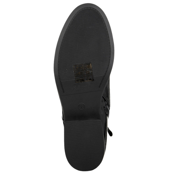 Eleganckie Botki lakierowane S.Barski HY52-527 czarne ocieplone