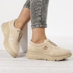 Sneakersy Filippo DP2138 BE beżowe skórzane