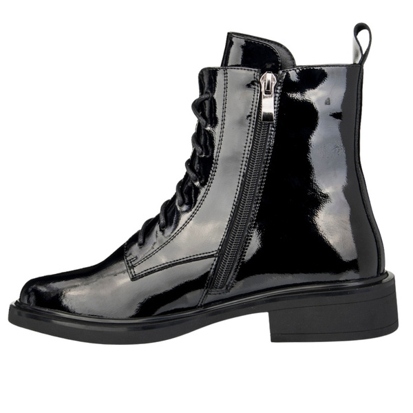 Czarne botki lakierowane damskie Filippo DBT7315/25 BK skórzane