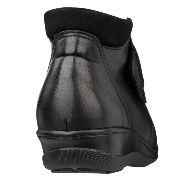 Skórzane botki damskie na rzepy Axel 1726 czarne tęgość H na haluksy