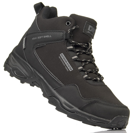 Zimowe buty trekkingowe DK 1029-P SAURON czarne wysokie ocieplone polarem