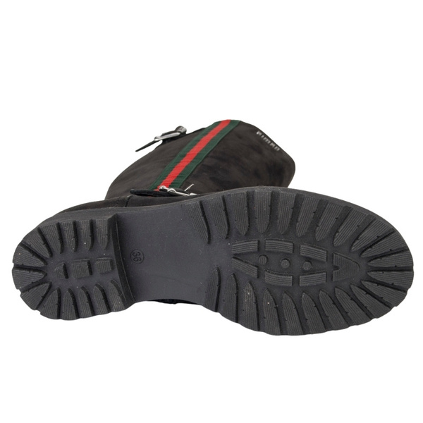 Czarne kozaki damskie Simen 1972A S04 skórzane ciepłe WEŁNA