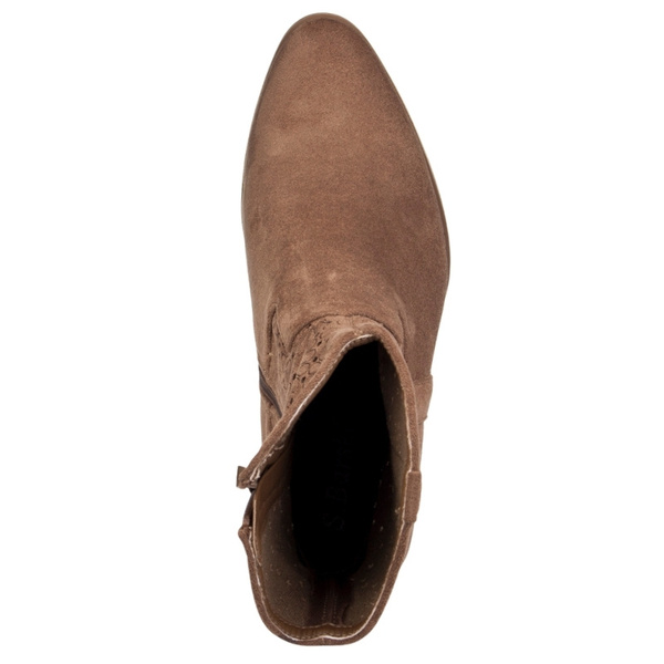 Ażurowe botki na obcasie S. Barski HY52-514 coffee beżowe kowbojki