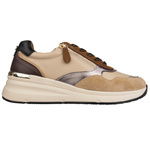 Beżowe sneakersy na platformie damskie Filippo DP7105/25 BE skórzane