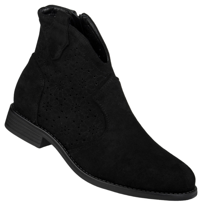 Botki kowbojki zamszowe damskie S.Barski HY52-532 czarne