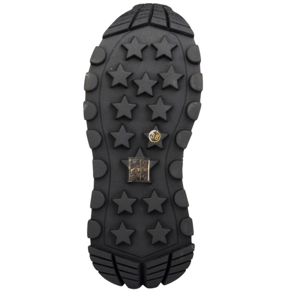 Czarne sneakersy na platformie damskie Filippo DP7408 BK skórzane