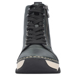Zielone Botki damskie Rieker 45920-54 green sneakersy na grubej podeszwie