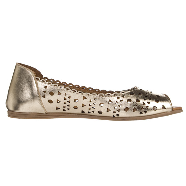 Ażurowe baleriny Open Toe Venezia A040LEBROBA118 złote buty damskie