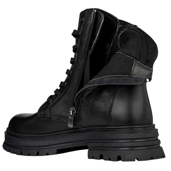 Skórzane Trzewiki damskie T.Sokolski SAR Z25-345 BLK czarne na platformie