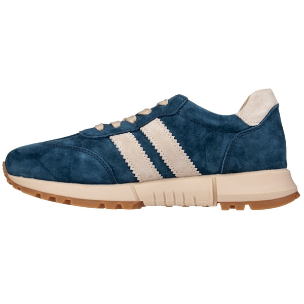 Granatowe sneakersy zamszowe Venezia V408-00395 z paskami naturalna skóra