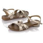 Złote płaskie sandałki damskie S. Barski 022 LT. GOLD casual