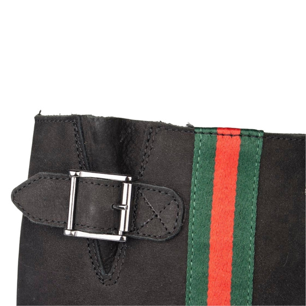 Czarne kozaki damskie Simen 1972A S04 skórzane ciepłe WEŁNA