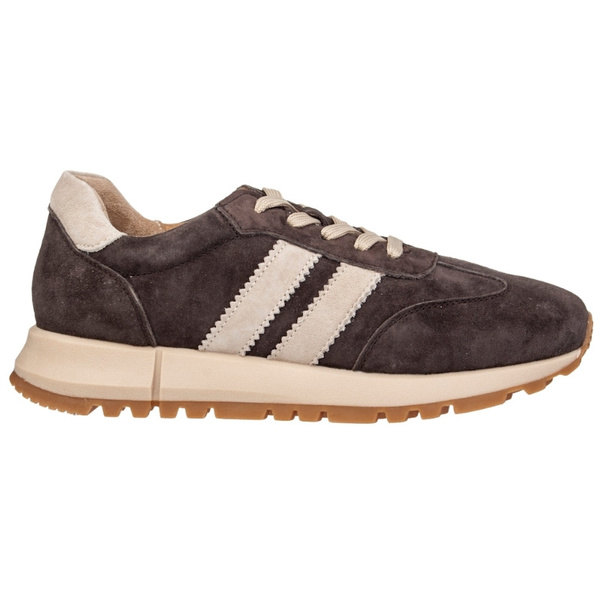 Brązowe sneakersy zamszowe Venezia V408-00395 z paskami naturalna skóra