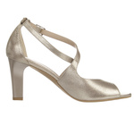 Złote sandałki taneczne ze skóry naturalnej Kotyl 4325 złoty ef