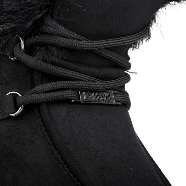 Śniegowce damskie mukluki Big Star SS274113 czarne ciepłe z futerkiem