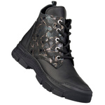 Botki czarne damskie skórzane Artiker 57C2179 ocieplane trzewiki zimowe