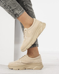 Sneakersy Filippo DP2138 BE beżowe skórzane
