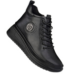 Czarne Botki na platformie damskie Filippo DBT4215/25 BK BK skórzane