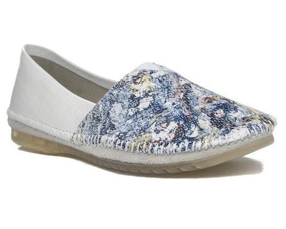 Mokasyny Maciejka 1930 biały granat mazy