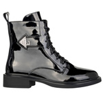 Czarne botki lakierowane damskie Filippo DBT7315/25 BK skórzane