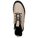 Beżowe Botki na platformie damskie Filippo DBT4799/25 BE skórzane