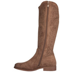 Ażurowe kozaki S. Barski HY52-533 coffee zamszowe brązowe beżowe