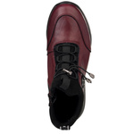 Bordowe Botki na platformie damskie Filippo DBT7168/25 BG skórzane