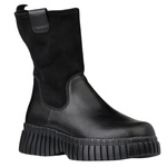 Czarne botki damskie Filippo DBT7163/25 BK skórzane ze stretchem