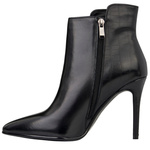 Botki na szpilce Venezia V428-00678-14BLA czarne skórzane wysokie